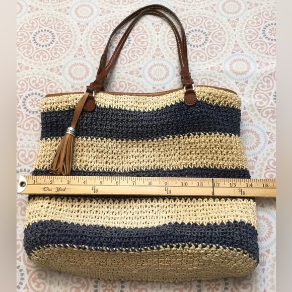 NEW Brighton Straw Stripe Medium Handbag w/o tags - Picture 3 of 10